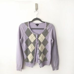 Lavender argyle cardigan from Talbots